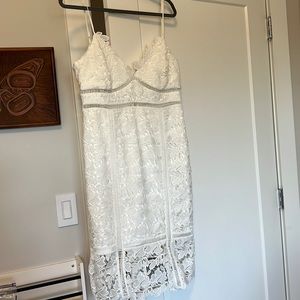 Bardot White Cut Lace Dress, Women's, Size 10